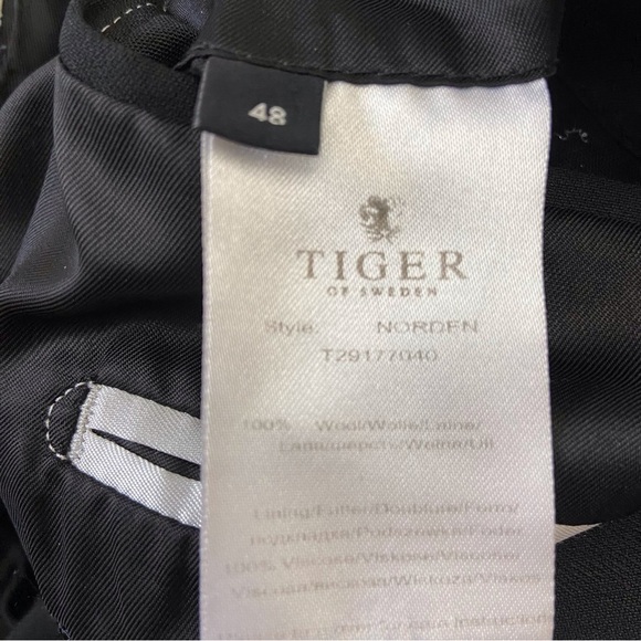 Tiger of Sweden black blazer Norden suit blazer 48 and Oxford pants 30 pure wool - Picture 8 of 16